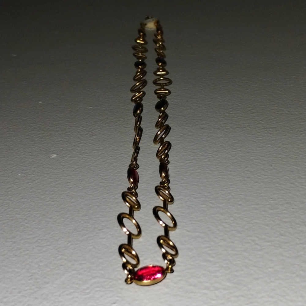 Vintage Necklace Multicolor Crystal
